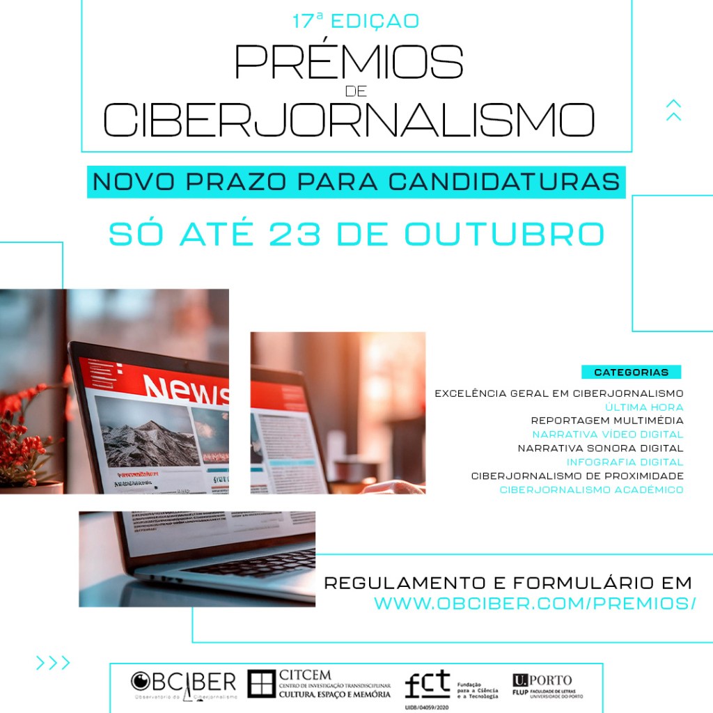 Candidaturas Abertas – Prémios de&nbsp;Ciberjornalismo