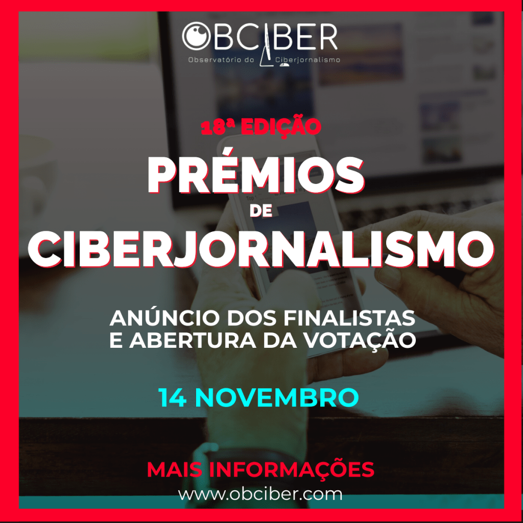 Anúncio dos finalistas da 18ª edição dos Prémios de Ciberjornalismo